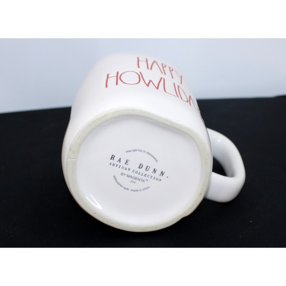 Rae Dunn Happy Howlidays Dog Paw Mug Artisan Collection By Magenta - Picture 5 of 5